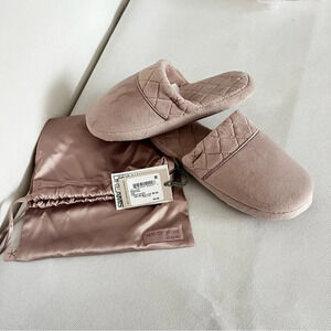 Barefoot Dream LuxeChic Slippers Size 5/6 Small Faded Rose Loungewear Quilted